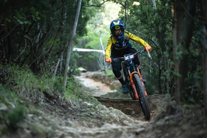   For the rough stuff: The Fox 36 also feels at home on the hard stages of the EWS. Here in Finale Ligure.