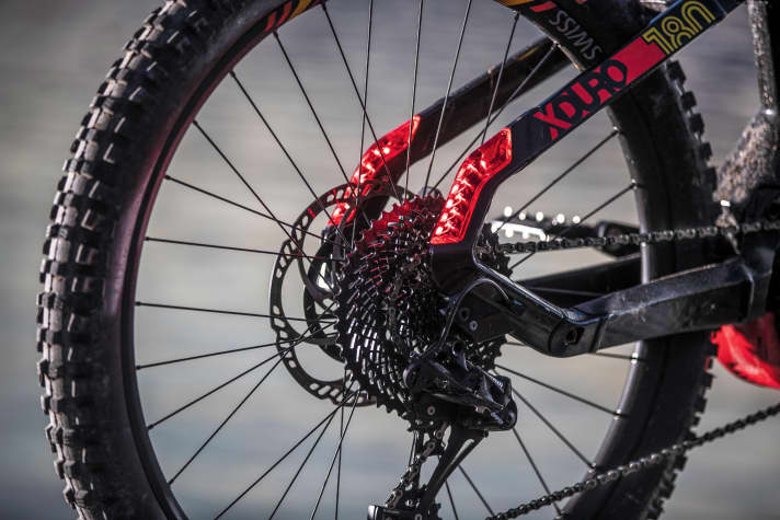   Integrated rear lights on an E-MTB from Haibike.