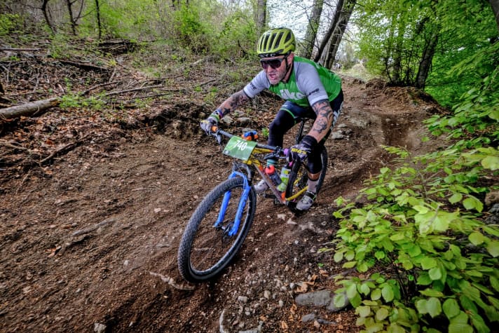   Henri Lesewitz on his custom-made Unique Bicycles hardtail at the Scott BIKE Marathon on 30 April 2022