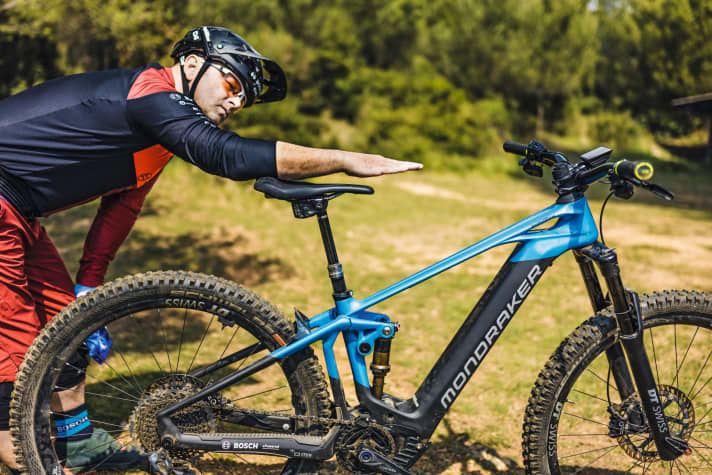   A slightly downward sloping saddle helps when climbing and avoids pressure points.