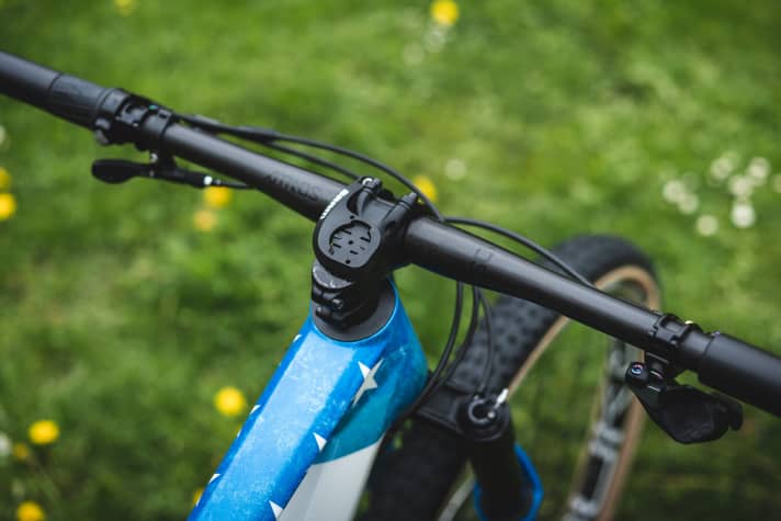   The cockpit with Garmin mount.