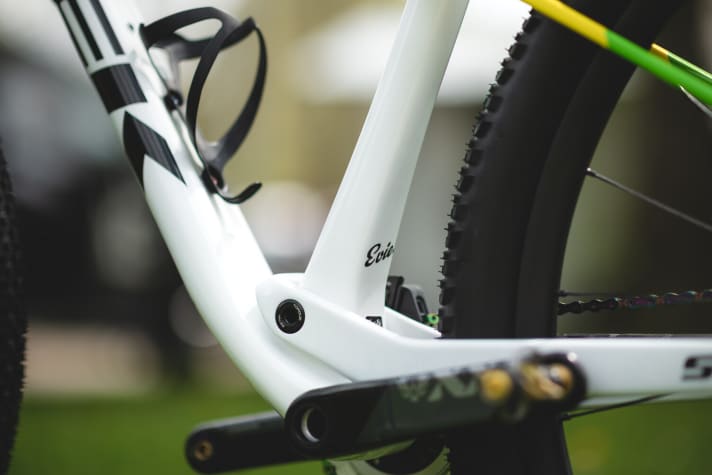   One thing is certain: Evie's name is immortalised eight times on the Trek Supercaliber.