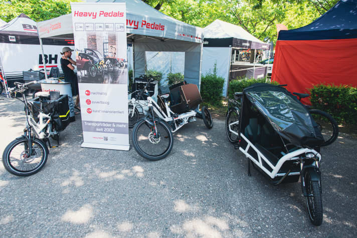   At Heavy Pedals, there are cargo bikes of all kinds to marvel at. There is also a tricycle with tilting technology.