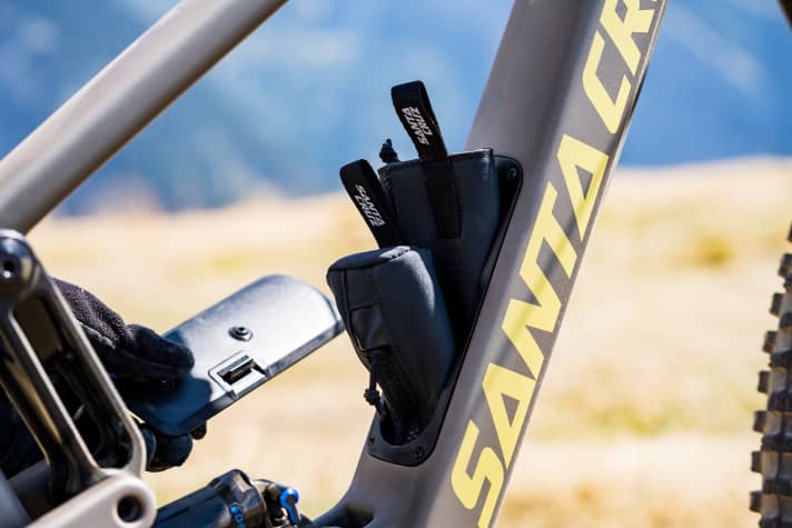 The glovebox has space for a multitool and spare inner tube.