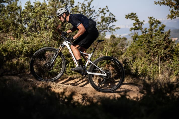 The platform mode of the shock makes the most sense on steep ramps.