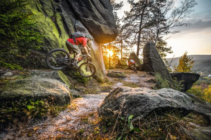 Rock giants: The Zittau Mountains in south-east Saxony are known for their unique rock formations.