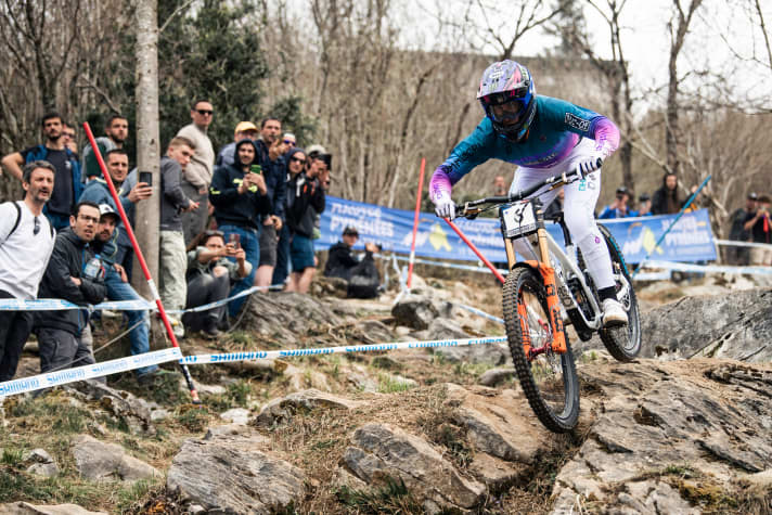 Amaury Pierron flies through the stone field of Lourdes. It is still not clear where fans will find a live broadcast of such action next year.
