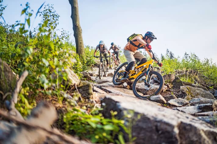 At least three experienced BIKE testers gather riding impressions in the practical test.