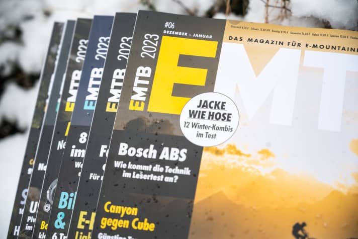 EMTB is the ultimate read for e-mountain bikers. Six high-quality printed issues are available from 46.90 euros in a special subscription.