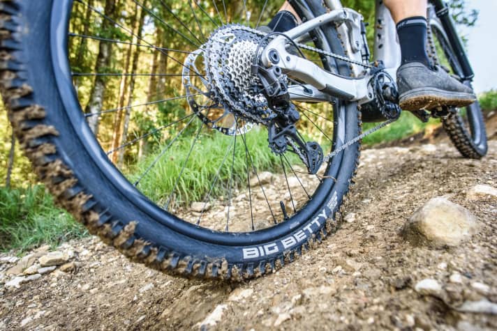 All the bikes were fitted with standard Schwalbe tyres, with the tyre pressure set uniformly to 1.5 bar to ensure good traction.
