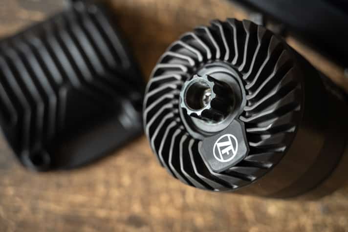 The round ZF Centrix is secured in the e-bike with just four screws and a cooling-optimised cover.