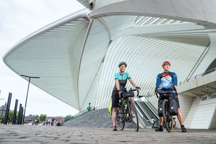 Futuristic: Liège railway station is the work of star architect Santiago Calatrava.