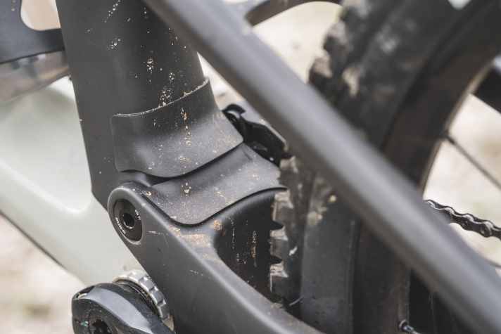 The pivot point is protected from dirt by this double-layered flap.