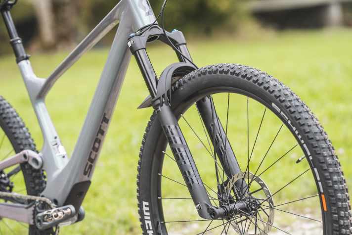 With 130 millimetres of travel at the front, the Scott Spark is set to mutate into a trail bike.