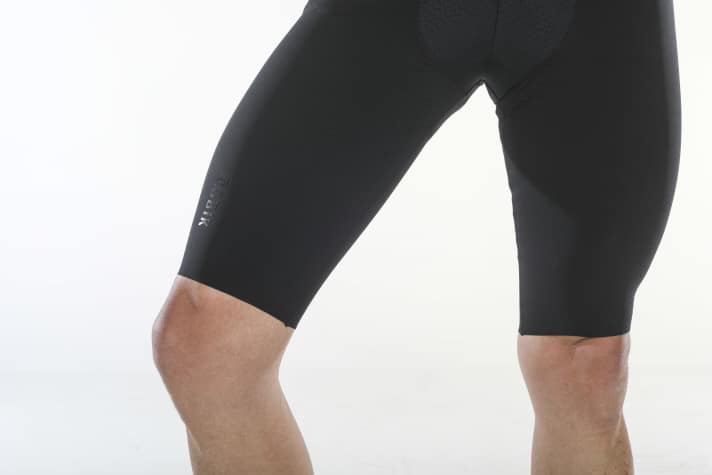 The leg cuffs are long compared to other models. The material is designed to provide light compression across the entire thigh