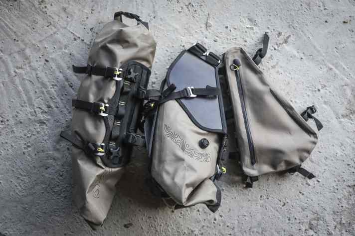 Bikepacking bags are available in all conceivable sizes and can be ideally customised to your own bike and personal requirements.