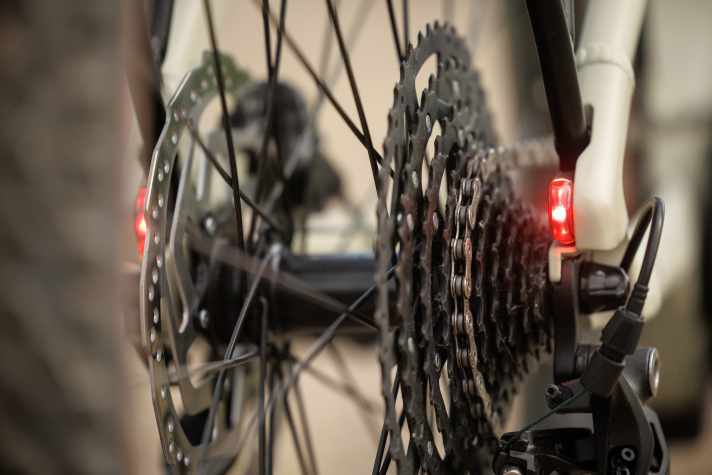 Chic detail: The MonkeyLink Twinlights rear lights on the Iconic EVO 1 are integrated into the frame.