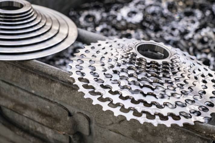 The Ekar sprockets are largely milled out of a single piece of solid steel - similar to what Sram does with top groupsets