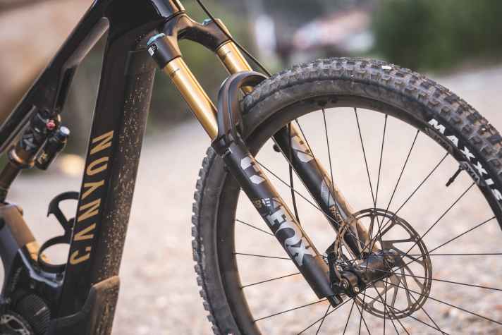 The "older" 38 Grip2 without the X is still functionally excellent and fits well with the massive down tube. Functionally, a 36 would probably have done as well.