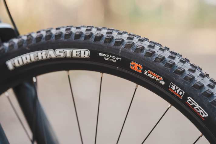 The Maxxis Forekaster is not exactly a fast race tyre. However, the rubber cuts a fine figure on the trail.