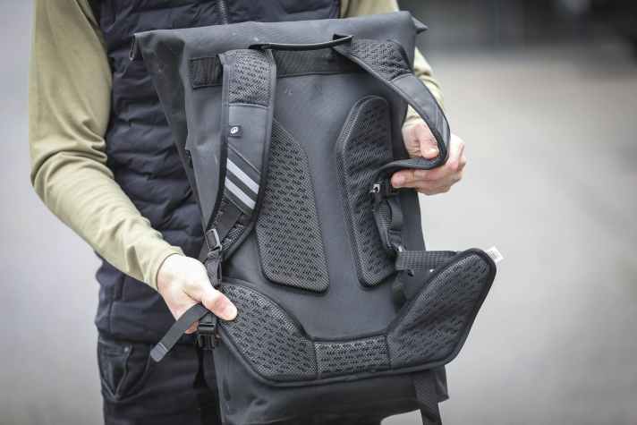 Top: The short but well-padded hip fins, which sit comfortably on the flanks.