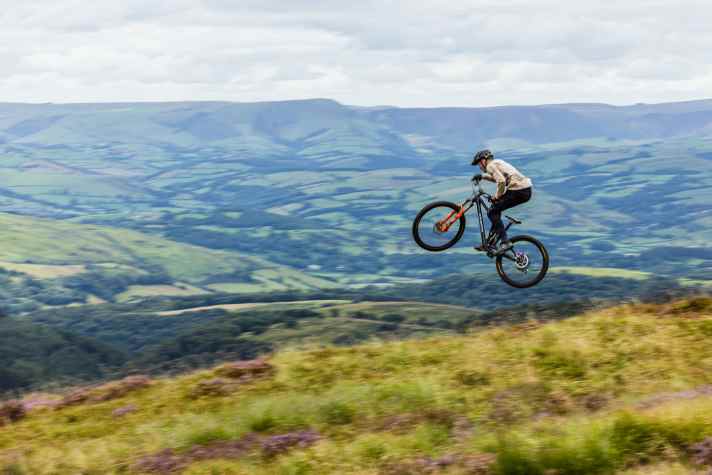 Dan Atherton and the A.150M in flight mode in Wales.
