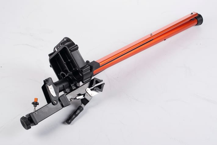 The boom cannot be fixed when folded down.