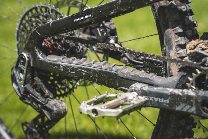 The chainstays of the Sresh SL are solidly padded.