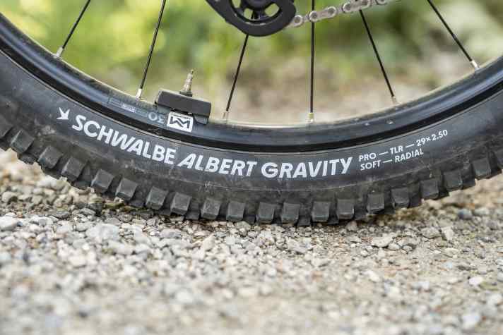 Schwer aber stabil - und griffig: Schwalbes Albert mit Gravity-Karkasse nach Radialprinzip ist ein traktionsstarker Begleiter für anspruchsvolle Trail-Ausflüge.