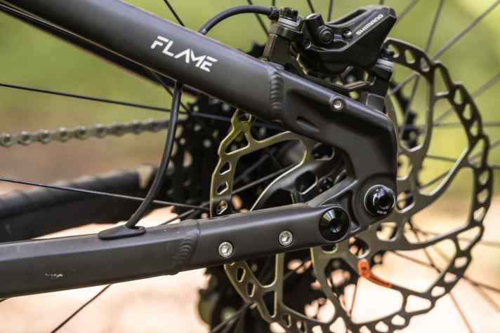 Megamo has also thought of mounts for side stands and pannier racks.