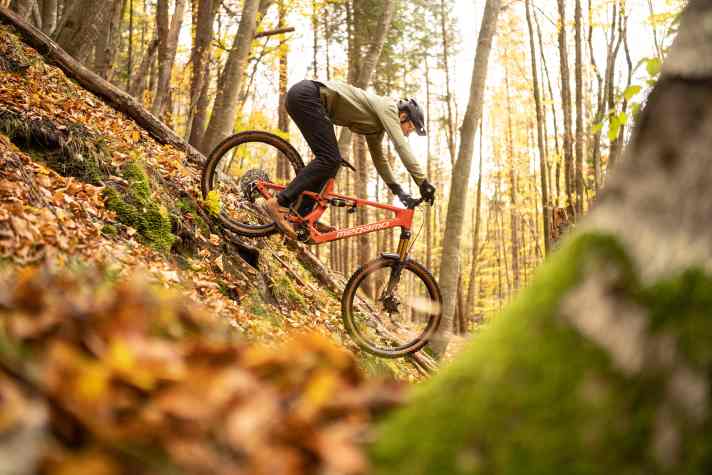 Bergab haben E-Bike-Motoren Pause. Eigentlich. Leider klappert der Avinox M1 in unserem Testbike deutlich aus dem Getriebe, wenn es bergab rumpelt.