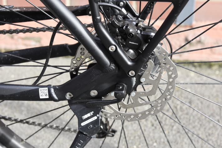 The mount for the rear wheel on the Pegasus is made from a solid plate, as various forces act here.