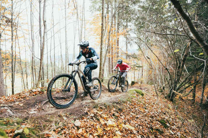 Für Parkrats und Freerider ist das Dartmoor ein Traum: günstig, funktional und spaßig zu fahren. Dem Allround-Anspruch eines echten Enduros wird das Rocbird jedoch nicht gerecht – dafür klettert es zu schlecht und bietet zu wenig Fahrwerksreserven fürs Grobe.