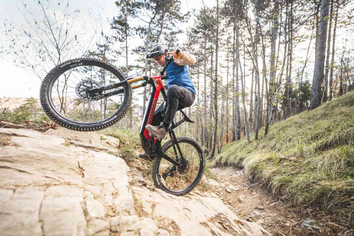 The Cannondale may be the heaviest bike in the test, but the Moterra is second to none on the climbs.