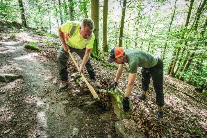 An den Eberbacher Trail-Runden wird immer wieder optimiert und gebastelt.