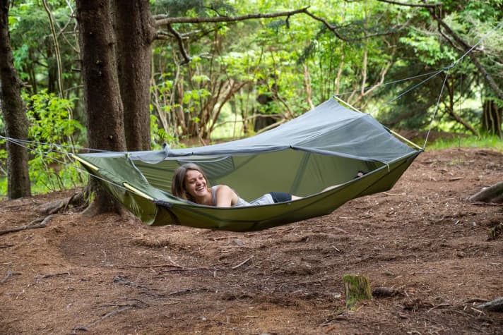 A place to relax in the garden, a natural hotel substitute on a bikepacking tour: hammocks, like this one from ENO, are just one part of the accessories market for adventure bikers.