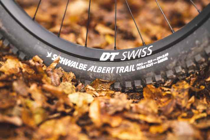 The Schwalbe Albert Trail is based on the tyre giant's new radial carcass. This should provide more traction and comfort, as the tread moulds better to the ground.