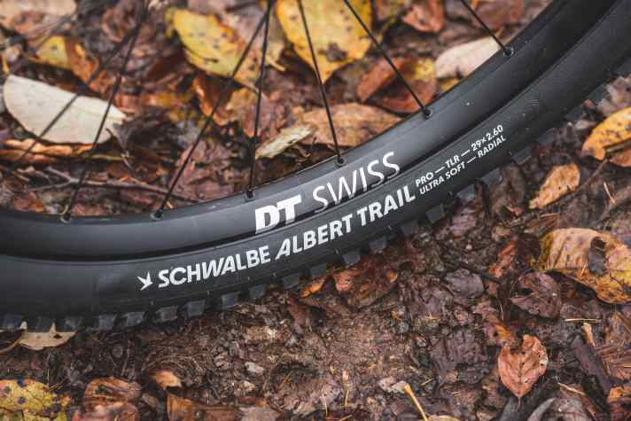 Die neuen Schwalbe Albert mit Radial-Karkasse bringen ein spürbares Plus an Traktion und Komfort. Focus setzt auf die breite Variante in 2,6 Zoll.