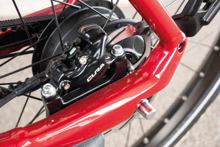 Enviolo hub, drive belt and Formula Cura disc brake: low-maintenance high-tech.