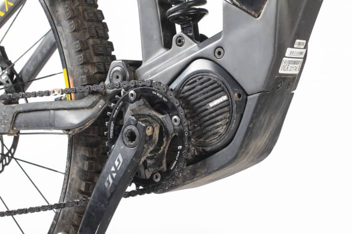 The chain guide can go thanks to the Wolftooth chainring.