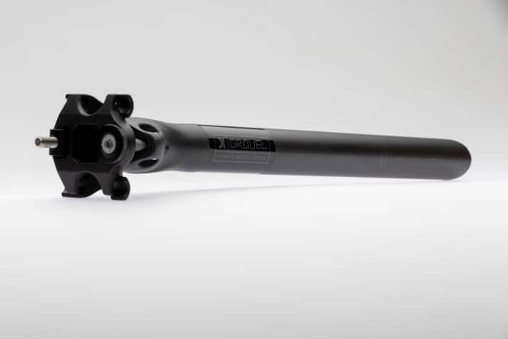 The seat post from Ravensburg promises carbon fibre against vibrations.