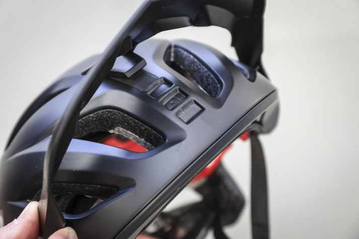 The visor here is magnetically latched and can be folded up a long way