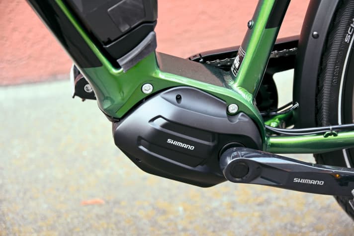 Shimanos E5000 am Stevens: harmonisch, leise, leicht und ausreichend kräftig.