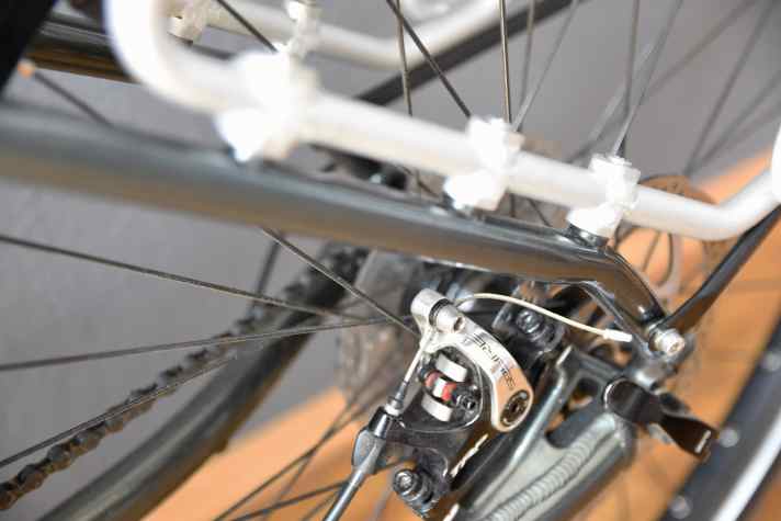Although the mechanical brakes on the Riverside are less responsive than hydraulic brakes, they are very easy to maintain.