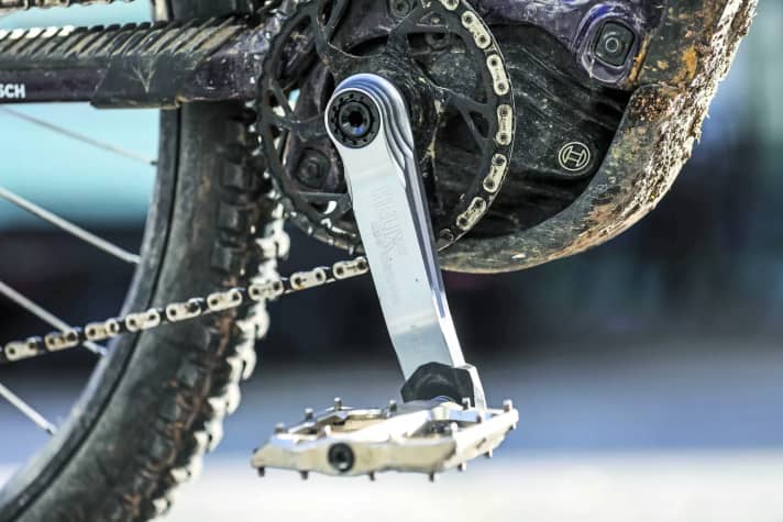 Die Helix-Race-Kurbeln von Ethirteen haben sich bislang bewährt.