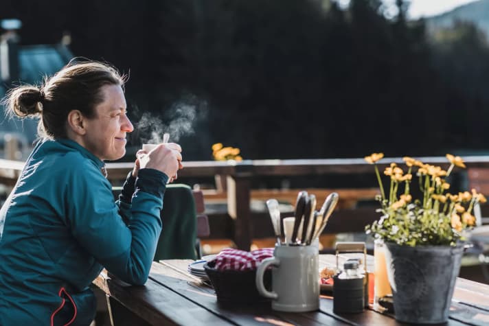 Wenn die Loferer Steinberge einen früh morgens schon so anstrahlen, dann strahlt man halt zurück!