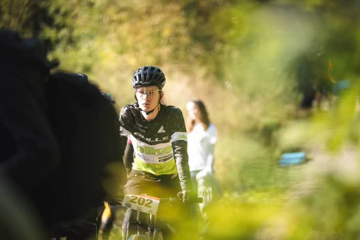 Benny Huber crashed in the race on Saturday. He fought back on Sunday.