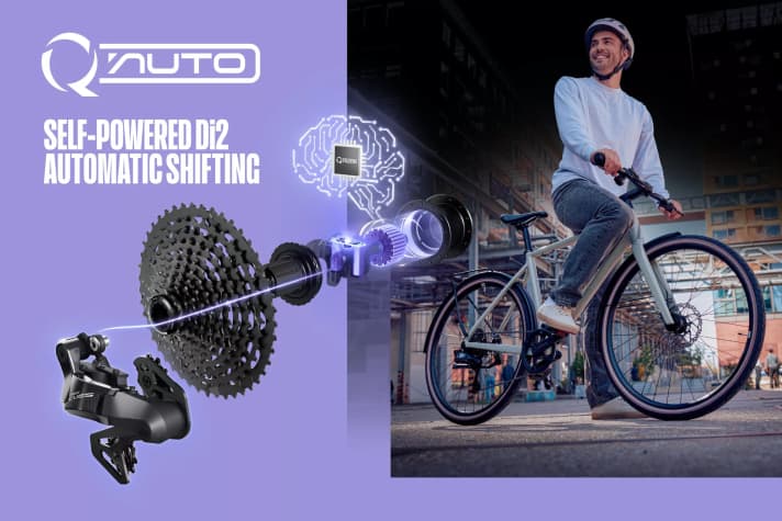 This is how Shimano's Q'Auto is designed: sensors and a dynamo in the rear hub supply data and energy - the rest, i.e. shifting gears, is then done automatically if desired.