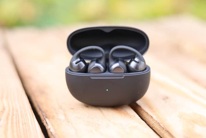 Practical: The small headphones come in a charging case that can charge the devices anywhere.