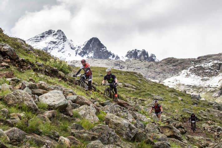 Steil und steinig: Das Markenzeichen des Ironbike in Ischgl.
